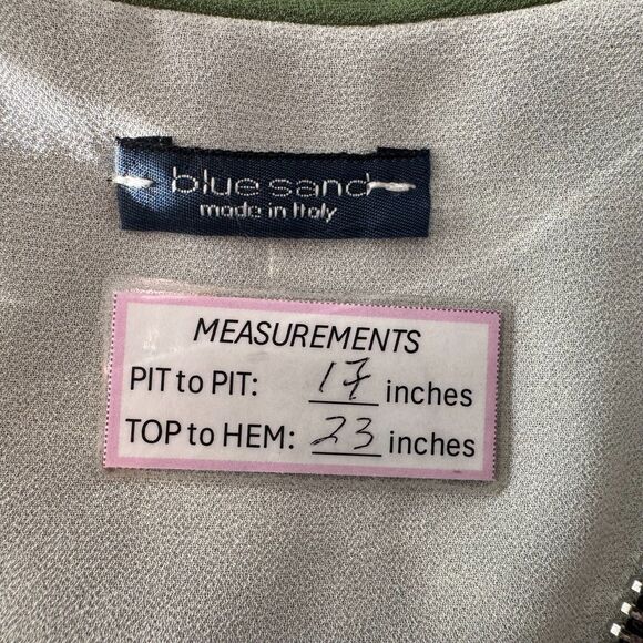 Blue Sand Sz S Green Tank Top Front Zipper Sleeveless 2 Layered - Picture 4 of 4